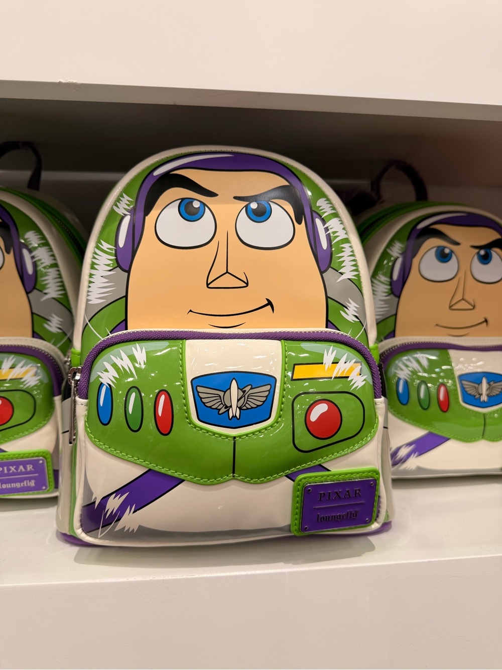Loungefly Buzz Lightyear Character Mini Backpack in Green, Purple, White